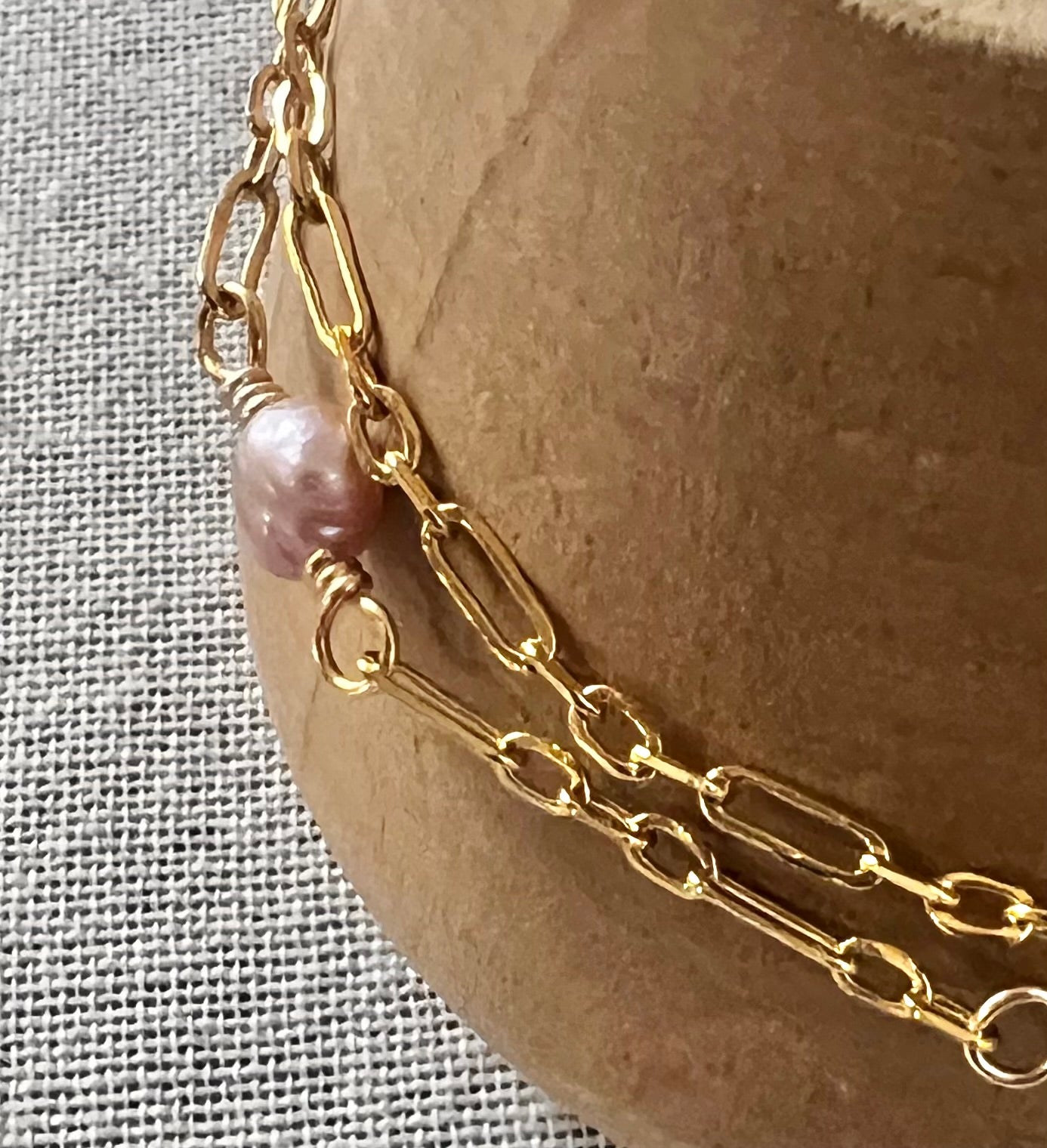 Pearl Charm Layered Bracelet