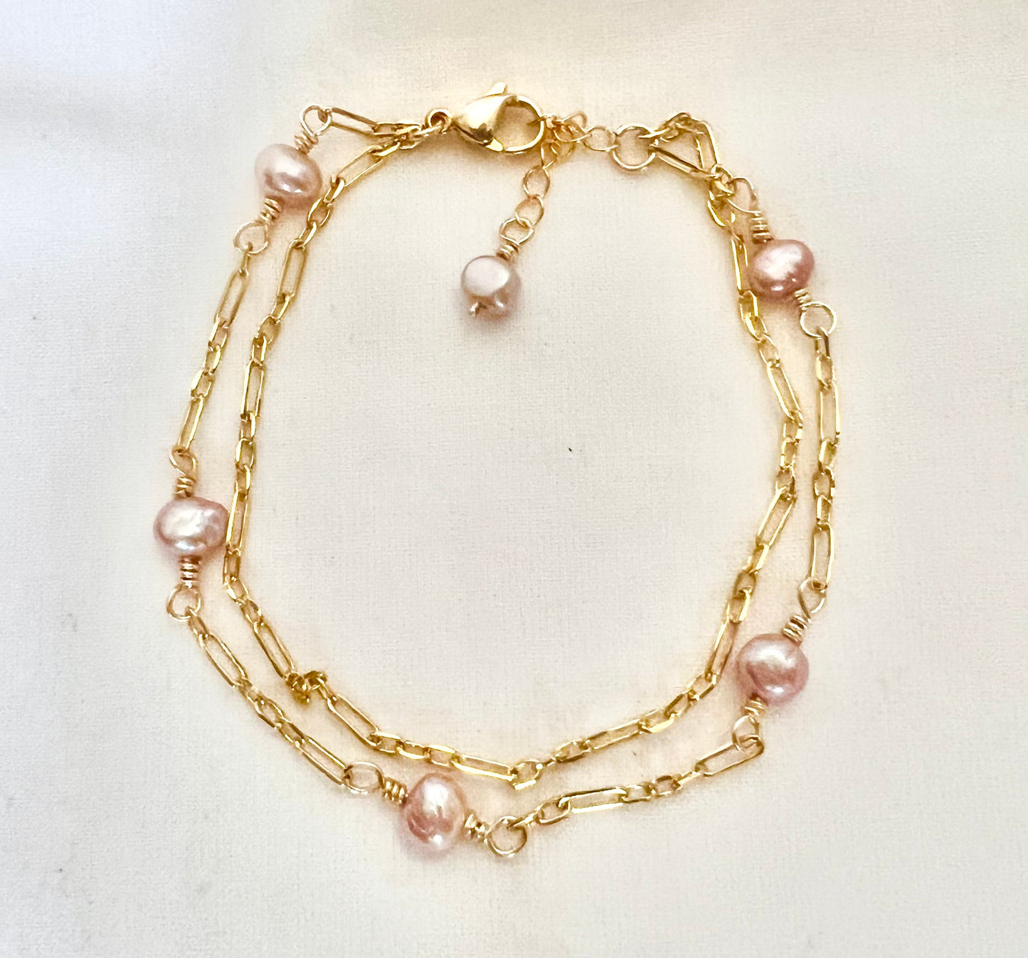 Pearl Charm Layered Bracelet