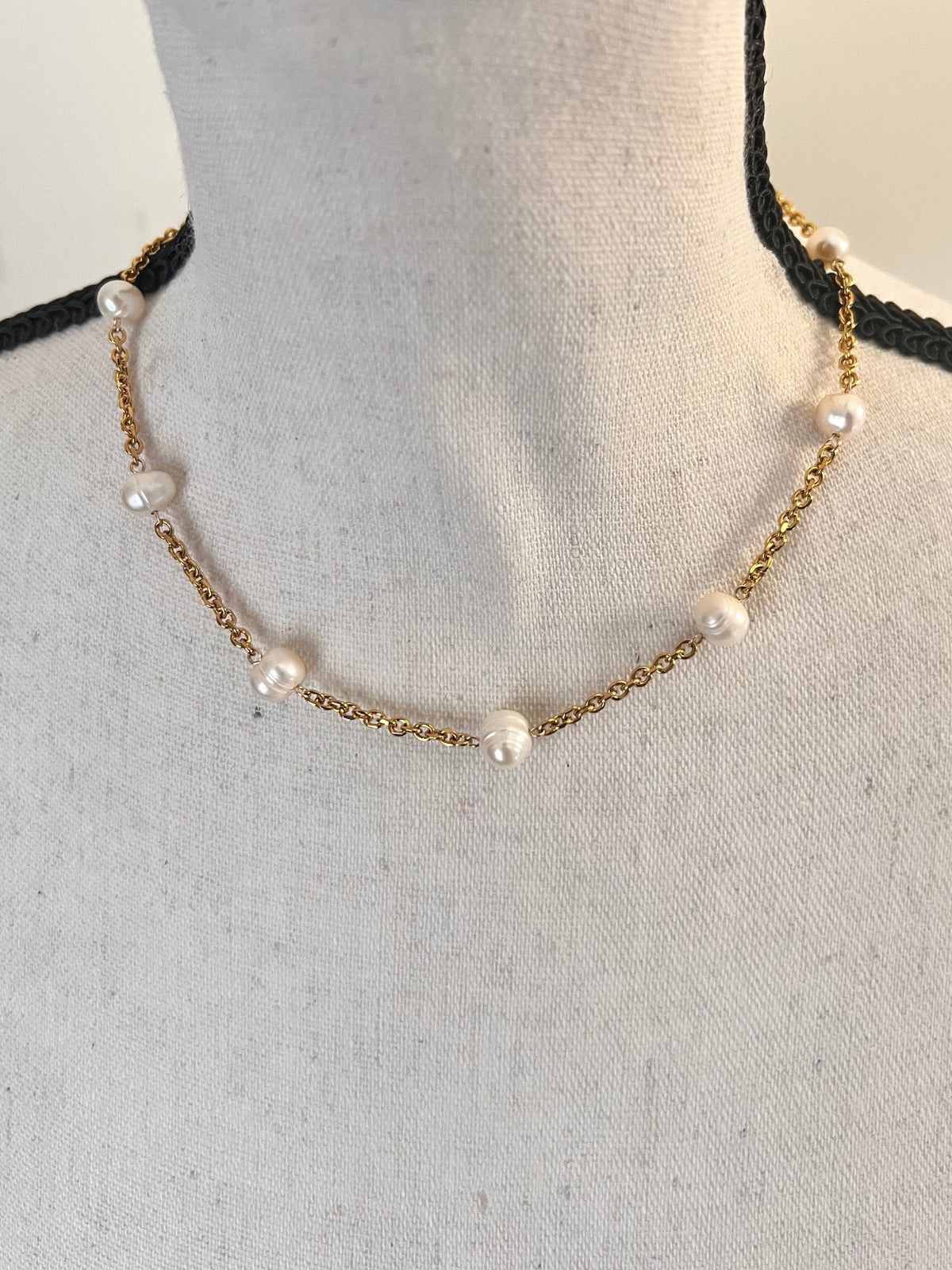 Freshwater Pearl Satellite Station Necklace - 24k Gold-Filled