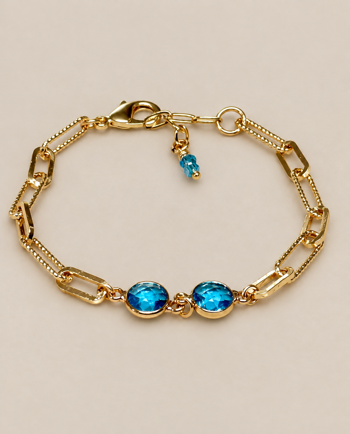 December Birthstone Bracelet | Blue Topaz Gold-Filled Jewelry