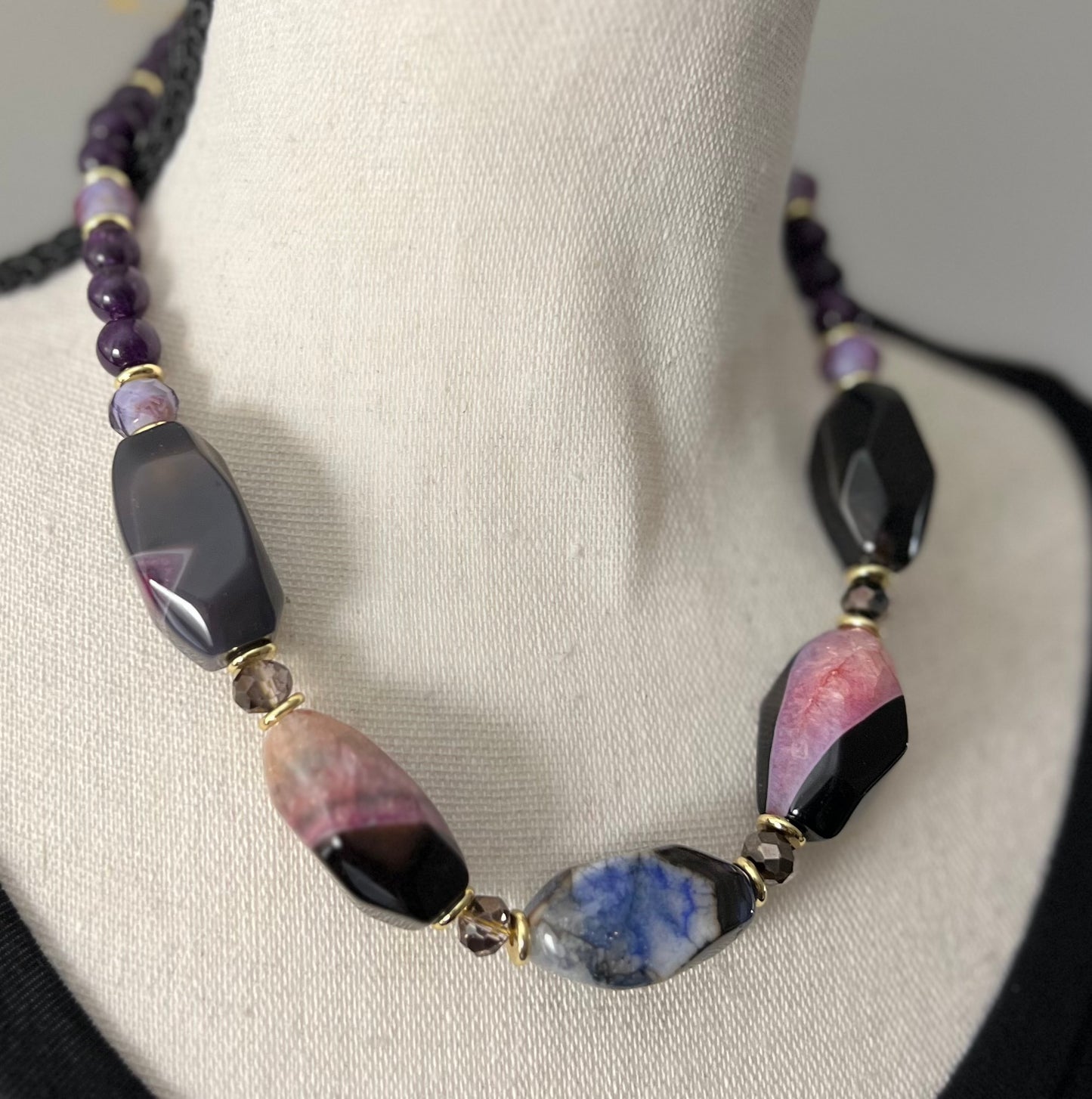 Chunky Agate Stone Statement Necklace