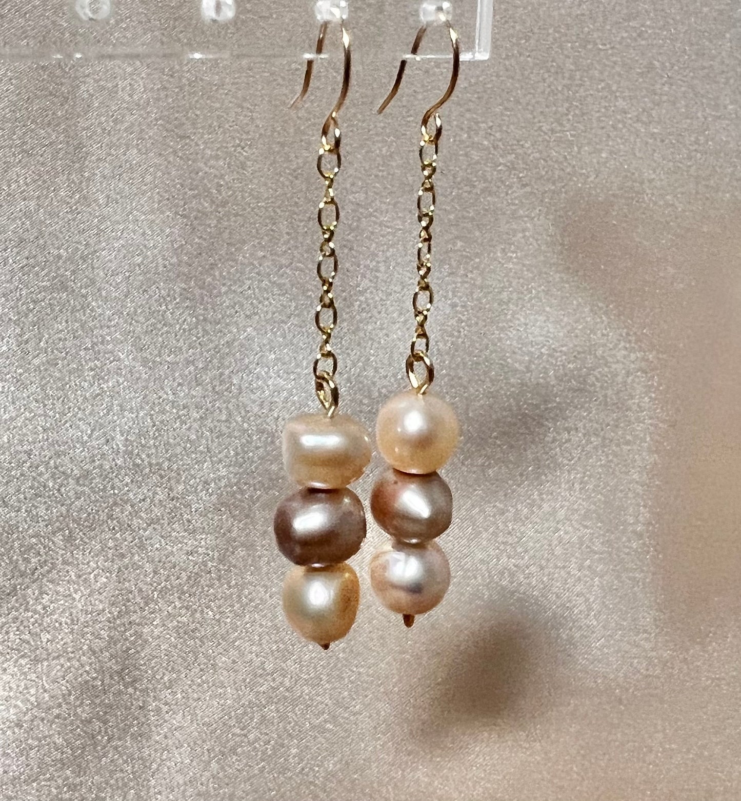 Cultured Freshwater Pearl Linear Drop Earrings