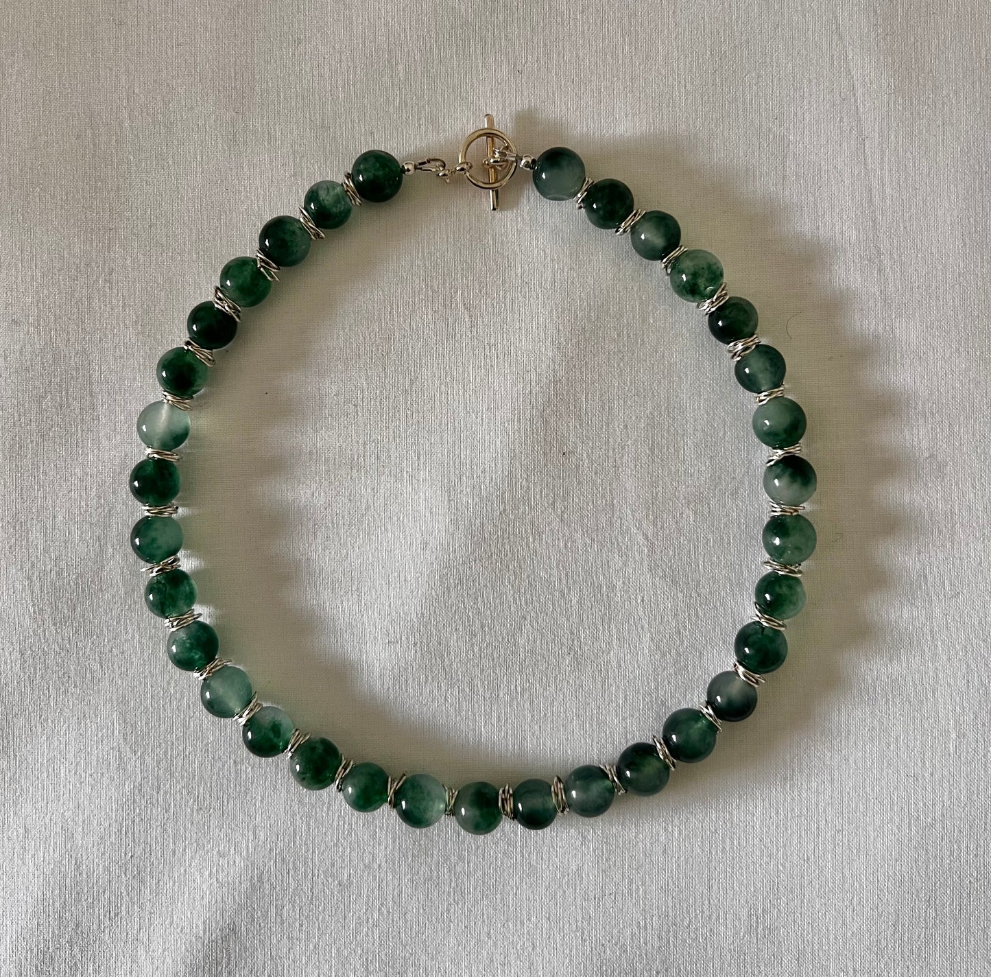 Jade Stone Bead Collar Necklace