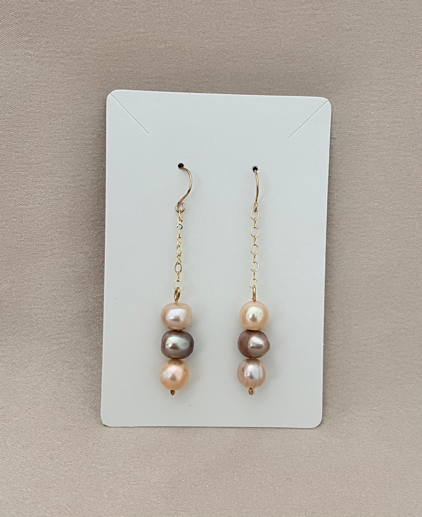 Cultured Freshwater Pearl Linear Drop Earrings