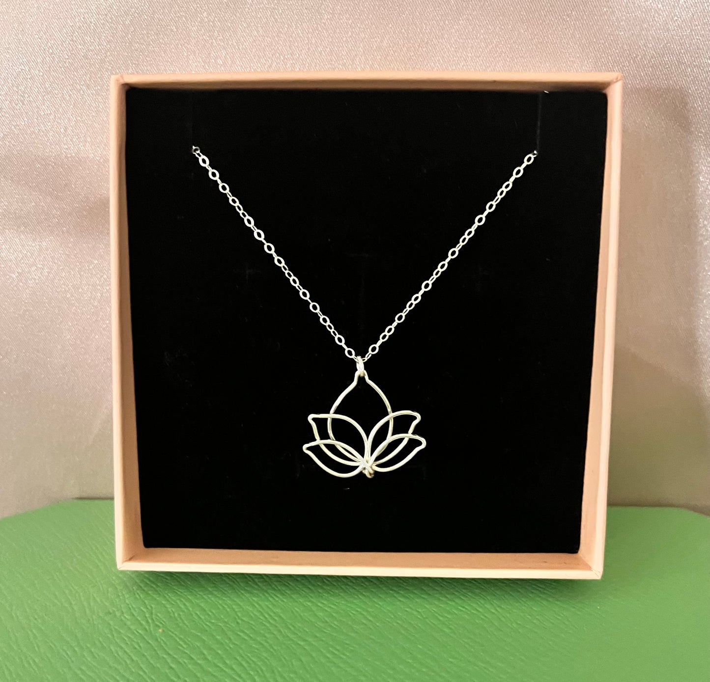 Lotus Pendant Sterling Silver Necklace