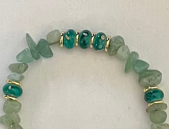 Green Aventurine Mixed Media Bracelet