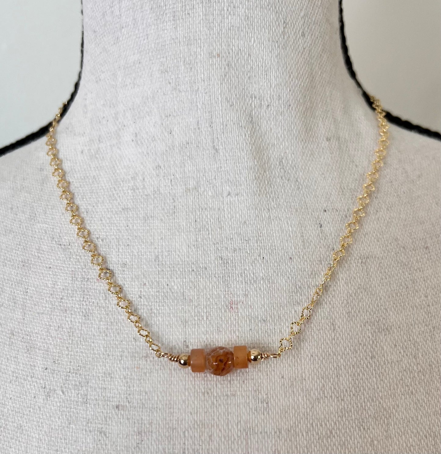 Gemstone Bar Pendant Necklace