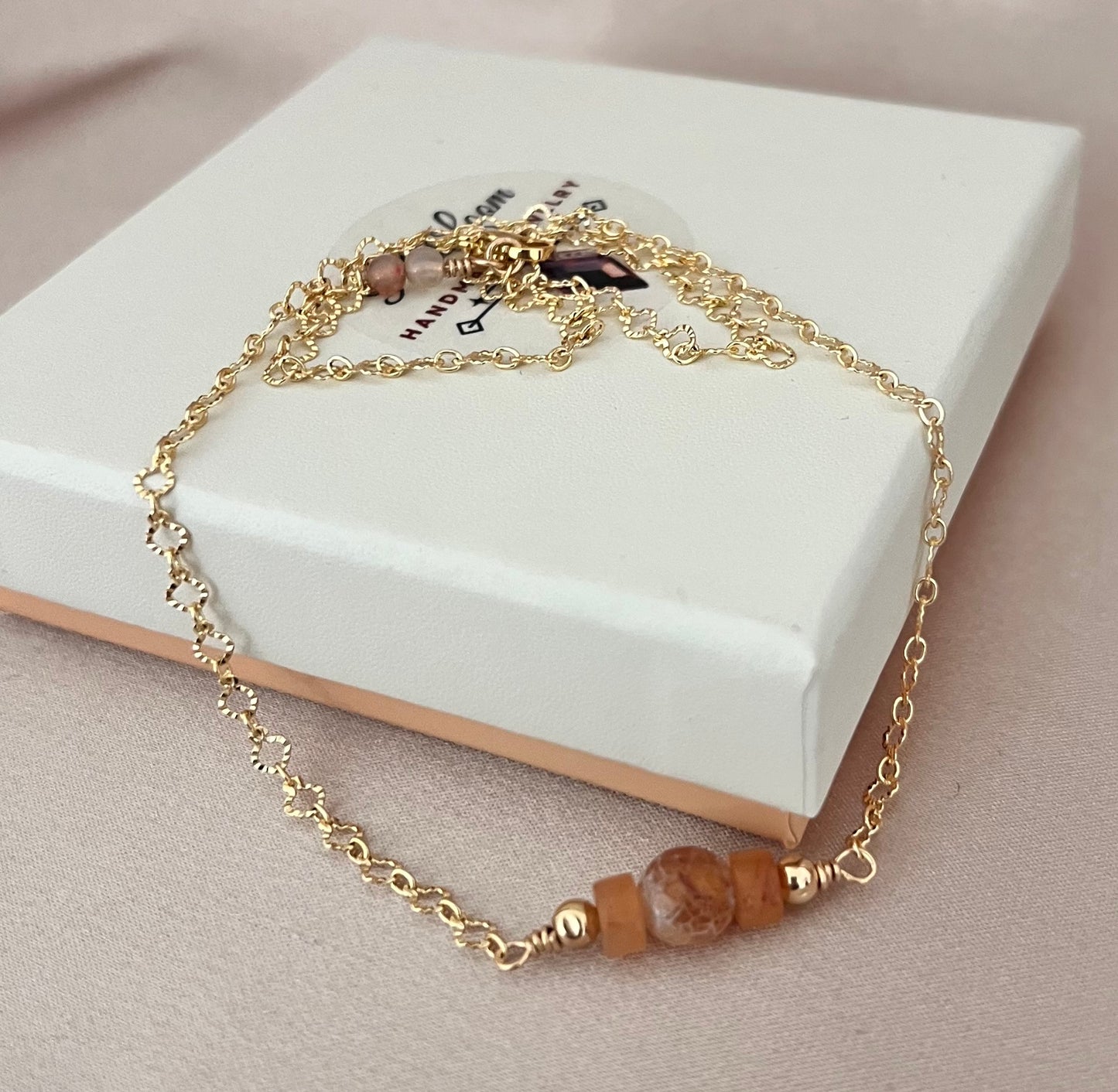 Gemstone Bar Pendant Necklace