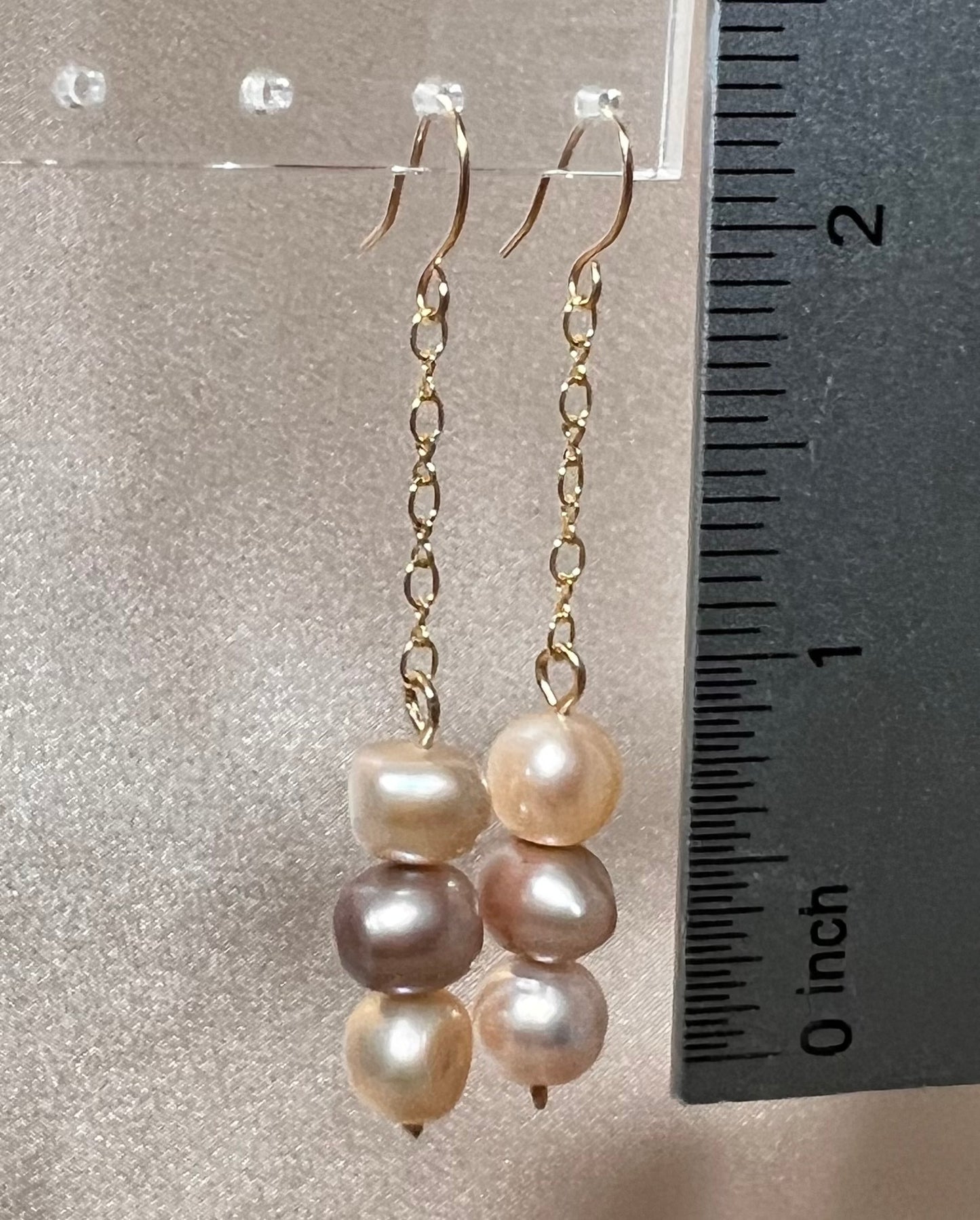 Cultured Freshwater Pearl Linear Drop Earrings