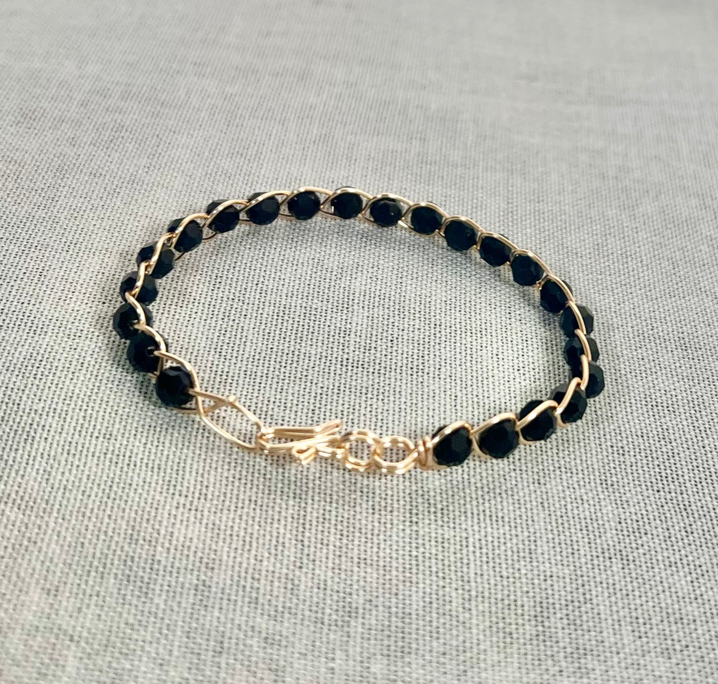 Wire-Weave Bracelet- Gold/Black