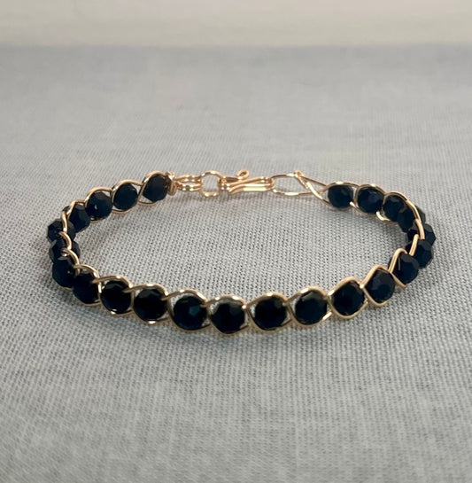 Wire-Weave Bracelet- Gold/Black