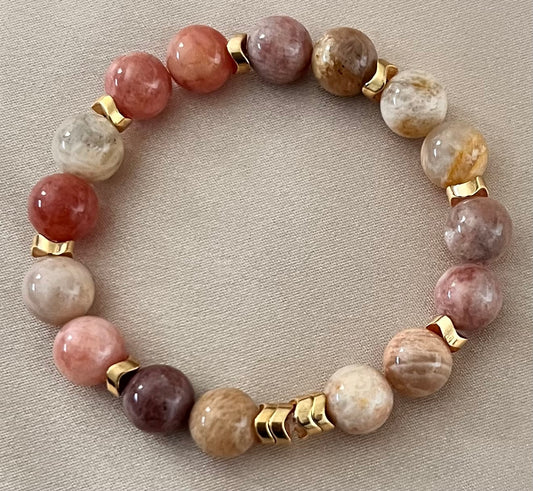 Sunstone Gemstone Stretch Bracelet