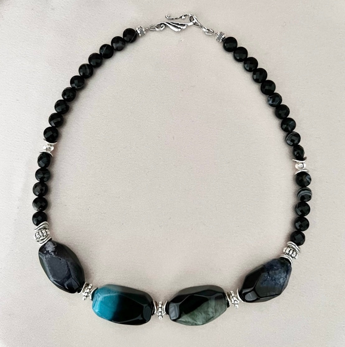 Chunky Agate Stone Statement Necklace