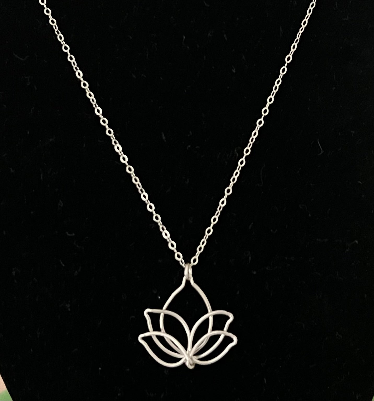 Lotus Pendant Sterling Silver Necklace