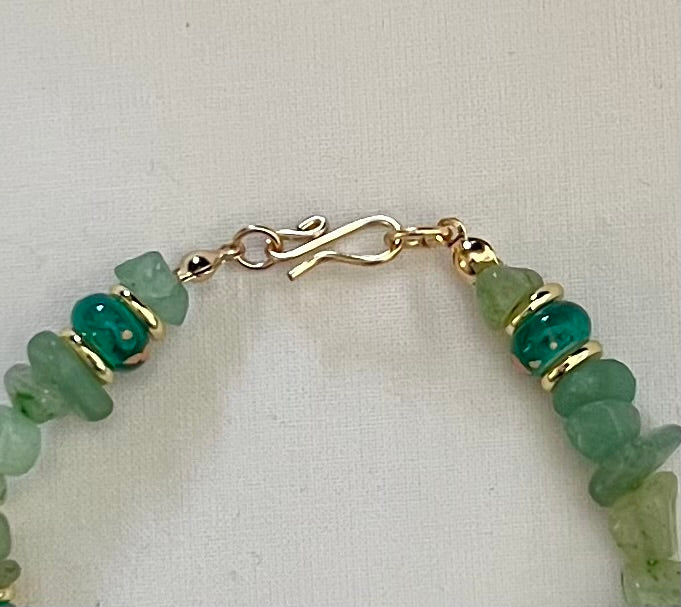 Green Aventurine Mixed Media Bracelet