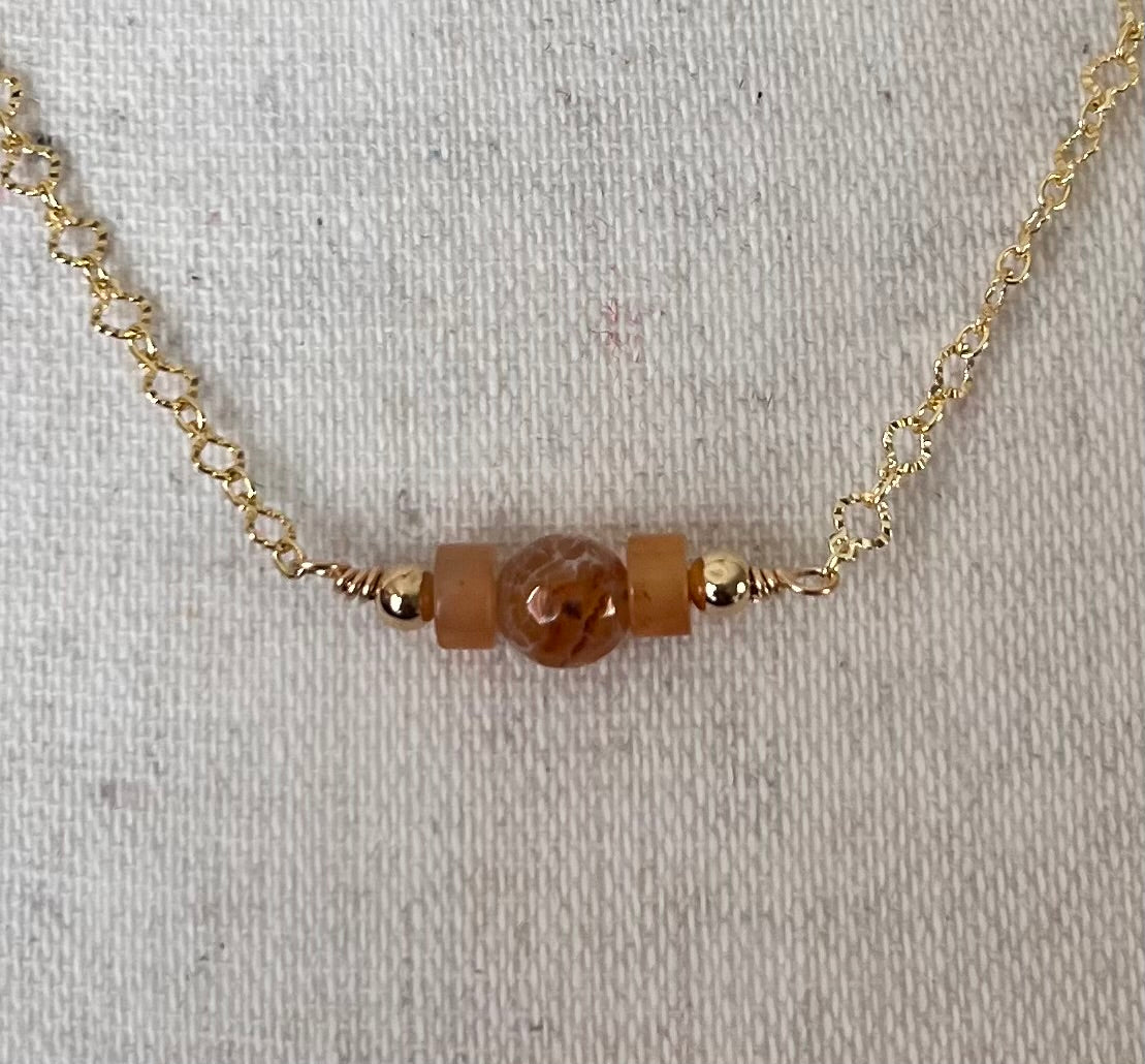 Gemstone Bar Pendant Necklace