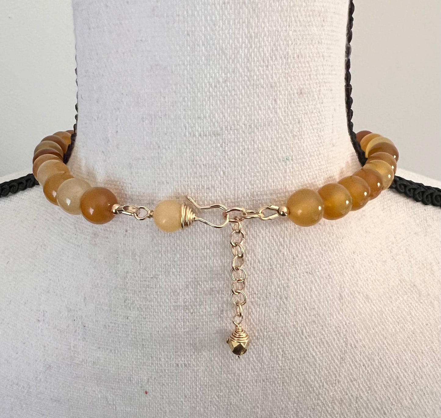 Golden Agate Gemstone Statement Necklace