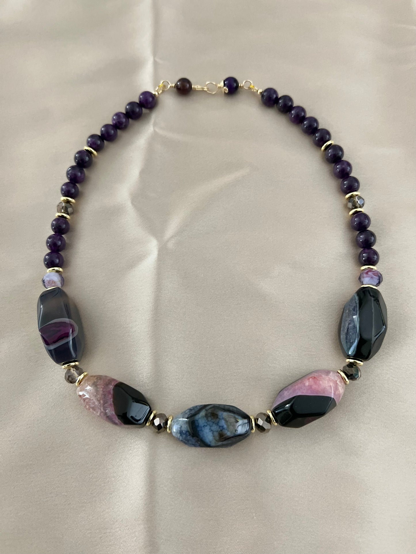 Chunky Agate Stone Statement Necklace