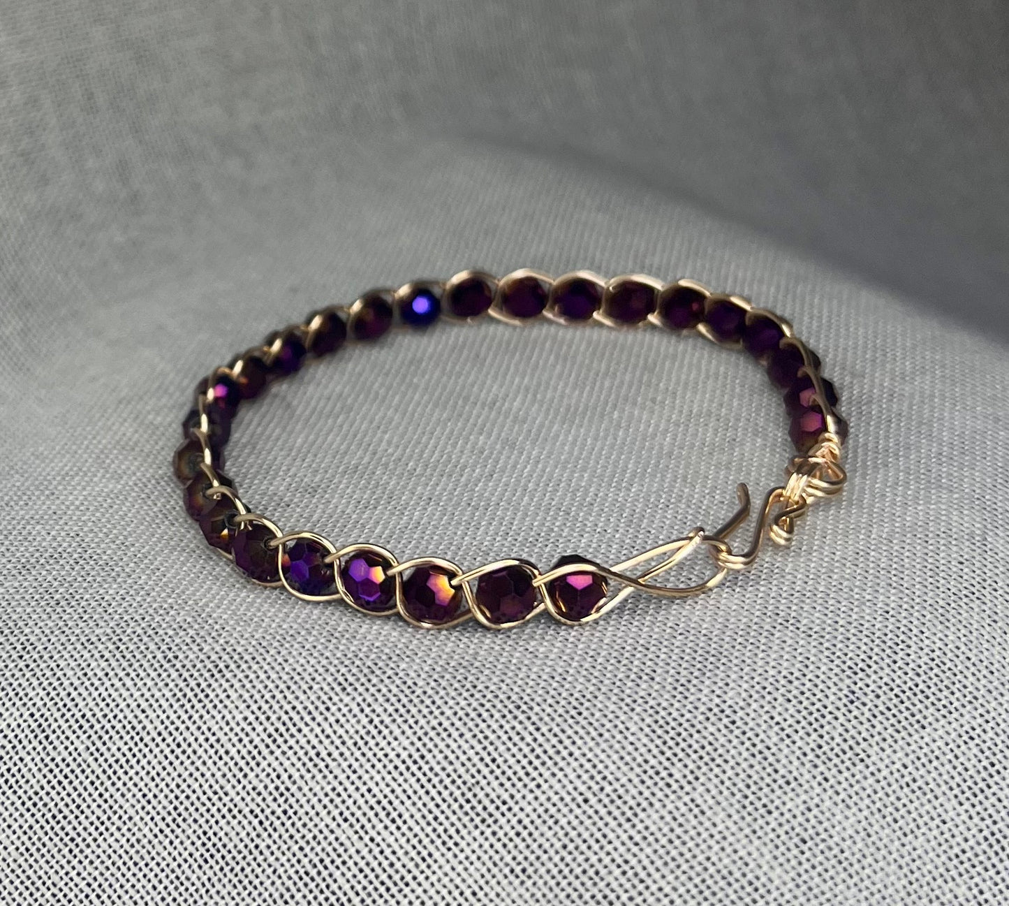 Wire-Weave Bracelet- Gold/Purple