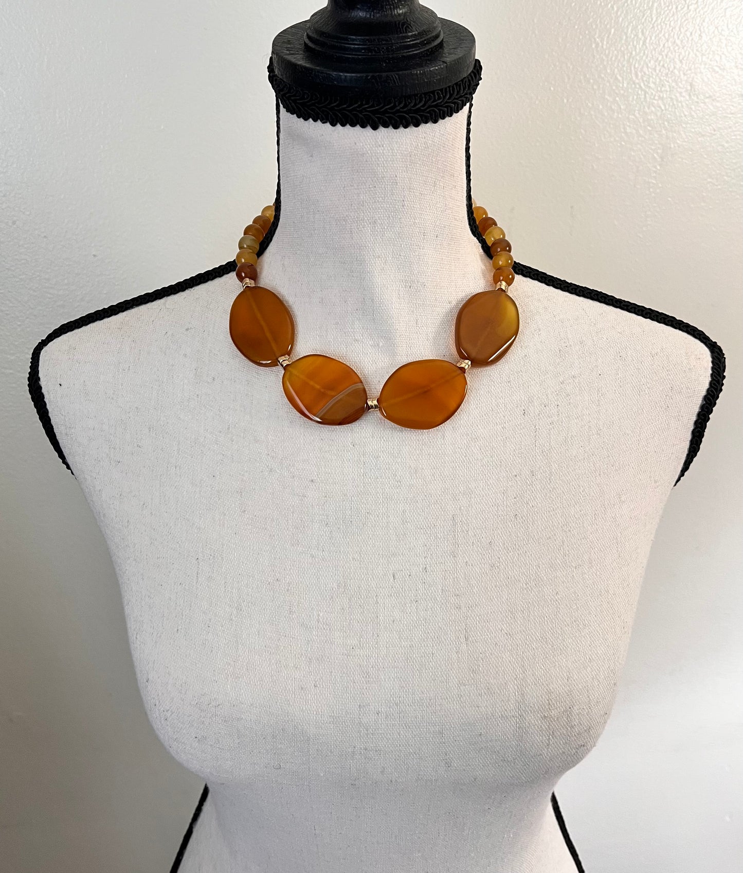 Golden Agate Gemstone Statement Necklace