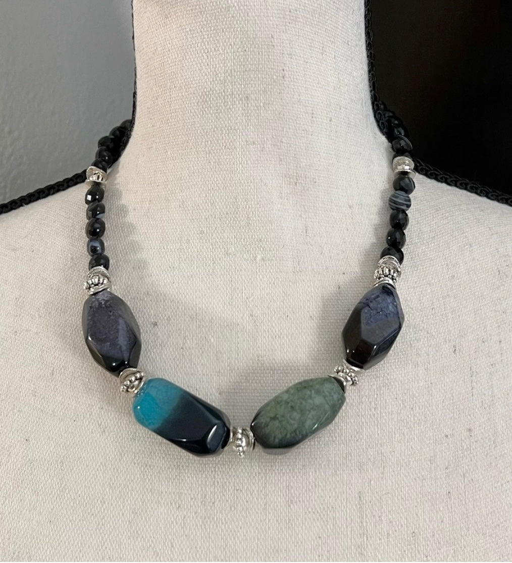 Chunky Agate Stone Statement Necklace