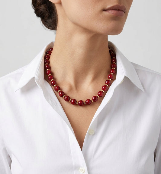 Crimson Fire Red Quartz Statement
Choker